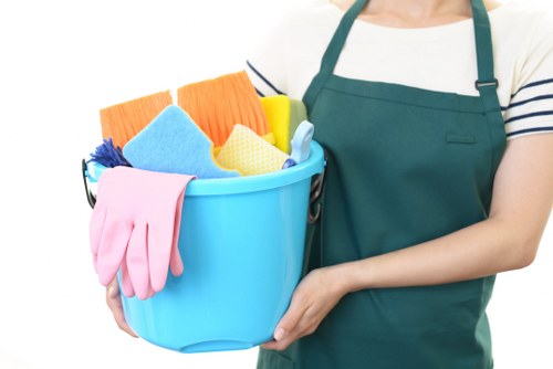 Carpet cleaning team sorting recyclable materials in SW9