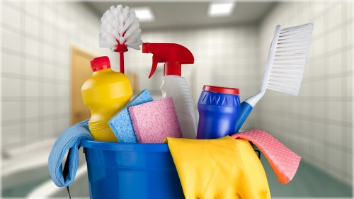 Carpet cleaning safety equipment and prepared work area