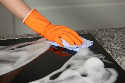 Professional cleaning service maintaining office standards in SW9
