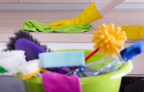 Professional office cleaners in SW9 maintaining a bright workspace