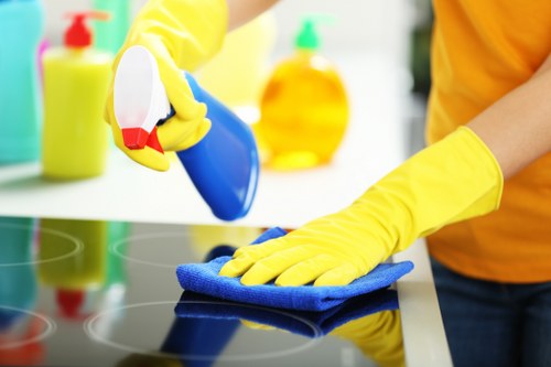 Local SW9 carpet cleaners working on a clean residential floor
